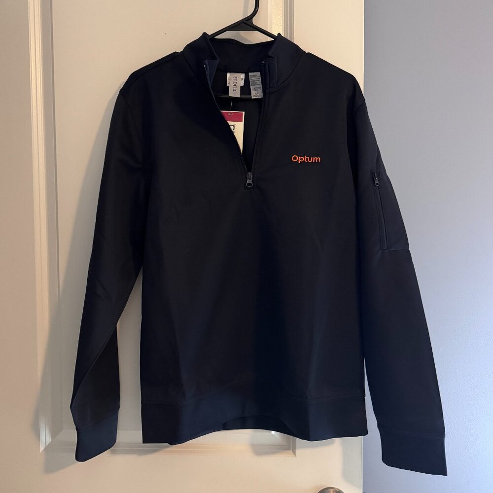 New - Optum Embroidered Quarter-Zip Pullover – Navy (Size Small)